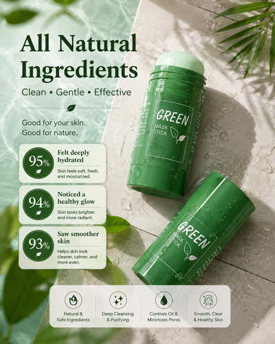 GreenGlow PureSkin Detox Clay Mask Stick