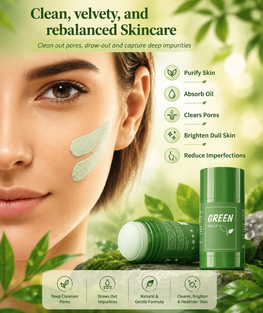 GreenGlow PureSkin Detox Clay Mask Stick