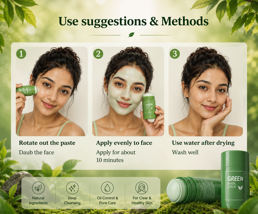 GreenGlow PureSkin Detox Clay Mask Stick